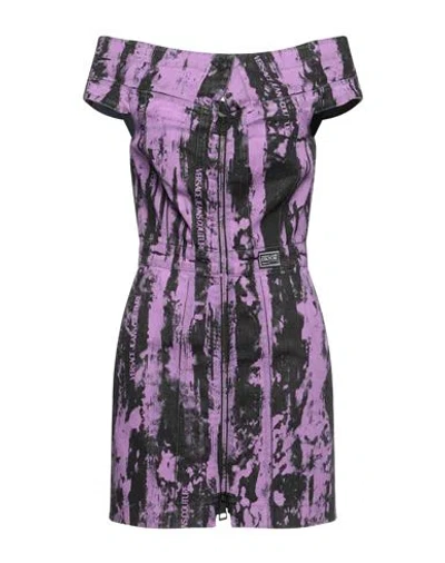 Versace Jeans Couture Woman Mini Dress Mauve Size 4 Cotton, Elastane In Purple