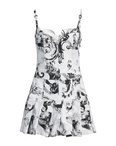 Versace Jeans Couture Woman Mini Dress Off White Size 6 Cotton, Elastane