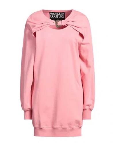 Versace Jeans Couture Woman Mini Dress Pink Size S Cotton, Elastane In Pink
