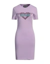 Versace Jeans Couture Rhinestone-embellished Mini Dress In Purple