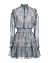 Versace Jeans Couture Woman Mini Dress Turquoise Size 6 Polyester In Blue