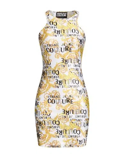 Versace Jeans Couture Woman Mini Dress White Size 10 Polyester, Elastane