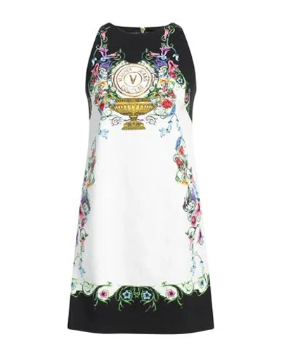 Versace Jeans Couture Woman Mini Dress White Size 4 Cotton, Elastane