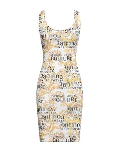 Versace Jeans Couture Woman Mini Dress White Size 6 Polyester, Elastane