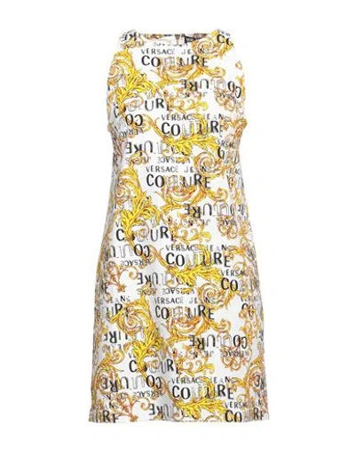 Versace Jeans Couture Woman Mini Dress White Size 6 Cotton, Elastane
