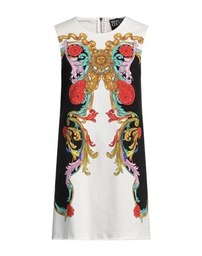 Versace Jeans Couture Woman Mini Dress White Size 6 Cotton, Elastane