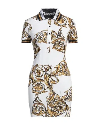Versace Jeans Couture Woman Mini Dress White Size 8 Cotton, Polyester, Elastane