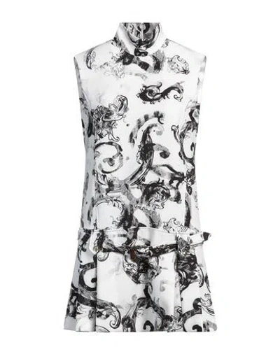 Versace Jeans Couture Woman Mini Dress White Size 6 Polyester, Elastane