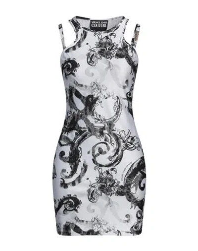 Versace Jeans Couture Woman Mini Dress White Size L Polyester, Elastane