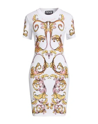 Versace Jeans Couture Woman Mini Dress White Size S Cotton, Elastane