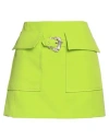 Versace Jeans Couture Woman Mini Skirt Lime Green Size 4 Polyester, Elastane
