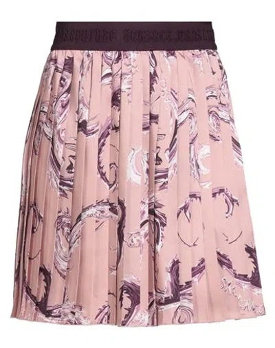 Versace Jeans Couture Woman Mini Skirt Antique Rose Size 6 Polyester In Pink