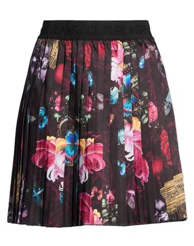 Versace Jeans Couture Woman Mini Skirt Black Size 10 Polyester In Multi