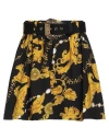 Versace Jeans Couture Black Printed Miniskirt In Black