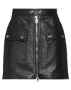 Versace Jeans Couture Button-embellished Lambskin Mini-skirt In Black