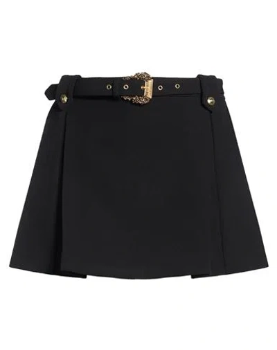 Versace Jeans Couture Woman Mini Skirt Black Size 6 Polyester, Elastane