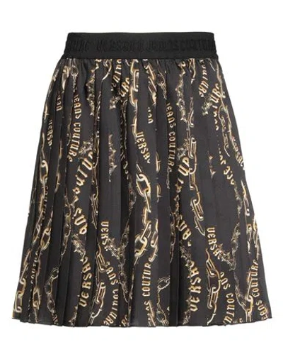 VERSACE JEANS COUTURE VERSACE JEANS COUTURE WOMAN MINI SKIRT BLACK SIZE 8 POLYESTER