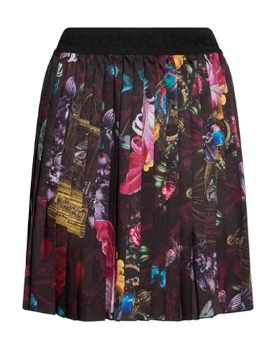 Versace Jeans Couture Woman Mini Skirt Black Size 8 Polyester In Multi