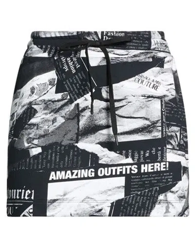 Versace Jeans Couture Woman Mini Skirt Black Size M Cotton In Multi
