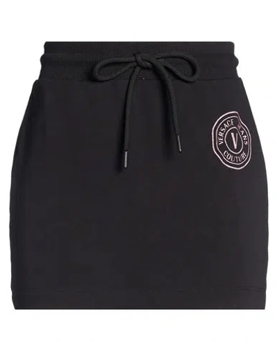 Versace Jeans Couture Woman Mini Skirt Black Size S Cotton, Elastane