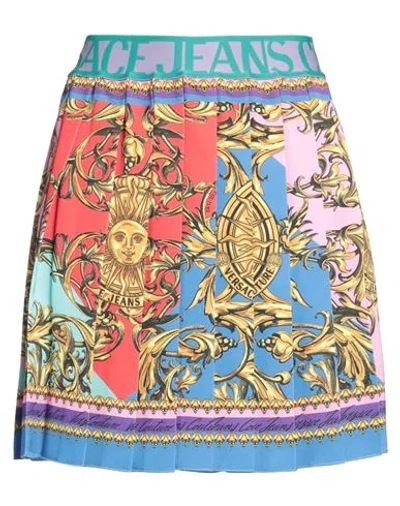 Versace Jeans Couture Woman Mini Skirt Blue Size 12 Polyester