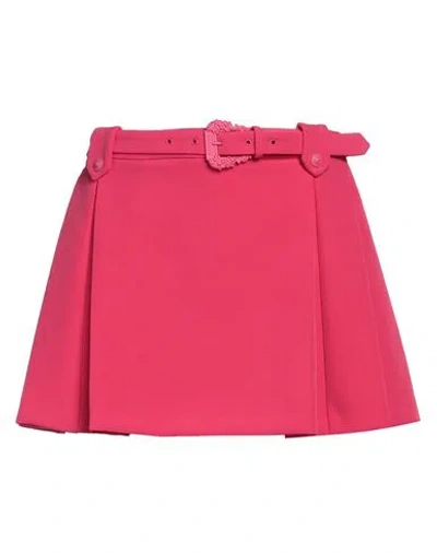 Versace Jeans Couture Woman Mini Skirt Fuchsia Size 6 Polyester, Elastane In Pink