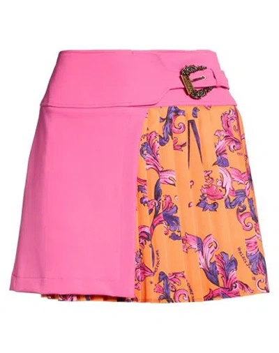 Versace Jeans Couture Woman Mini Skirt Fuchsia Size 6 Viscose, Polyamide, Elastane In Pink