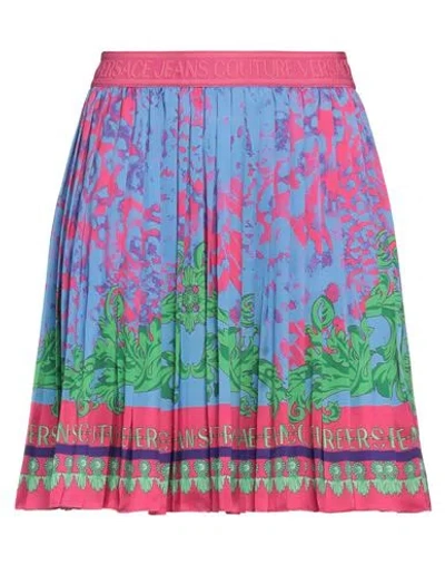 Versace Jeans Couture Animalier-print Pleated Skirt In Pink