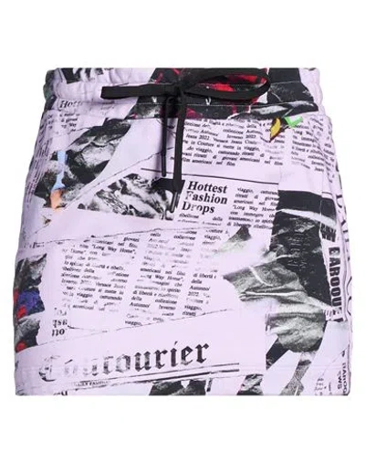 Versace Jeans Couture Woman Mini Skirt Lilac Size S Cotton In Blue