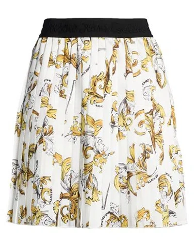 Versace Jeans Couture Woman Mini Skirt White Size 8 Polyester In Multi