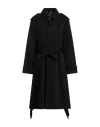 Versace Jeans Couture Woman Overcoat & Trench Coat Black Size 4 Cotton, Elastane