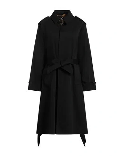 Versace Jeans Couture Woman Overcoat & Trench Coat Black Size 4 Cotton, Elastane