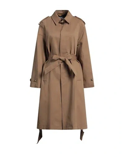 Versace Jeans Couture Woman Overcoat & Trench Coat Camel Size 2 Cotton, Elastane In Beige