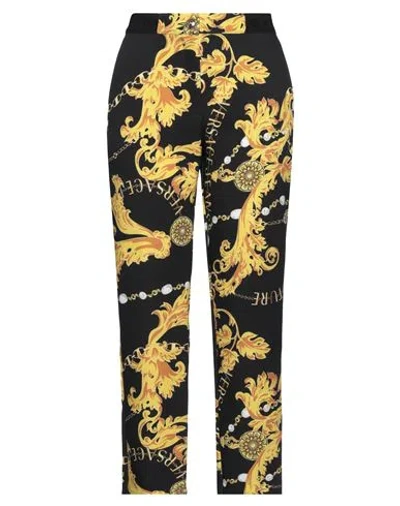 VERSACE JEANS COUTURE VERSACE JEANS COUTURE WOMAN PANTS BLACK SIZE 8 POLYESTER, ELASTANE