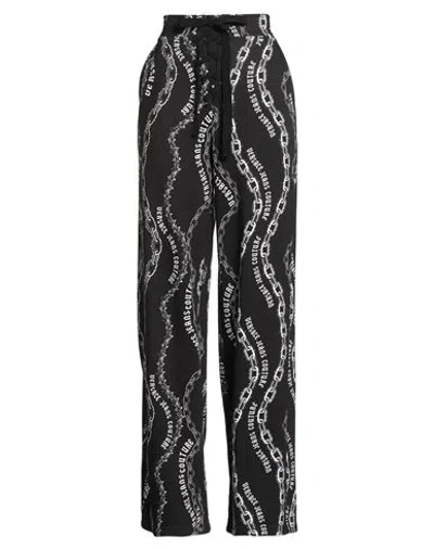 VERSACE JEANS COUTURE VERSACE JEANS COUTURE WOMAN PANTS BLACK SIZE L COTTON