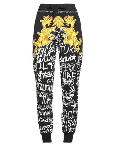 Versace Jeans Couture Woman Pants Black Size S Cotton, Elastane In Multi