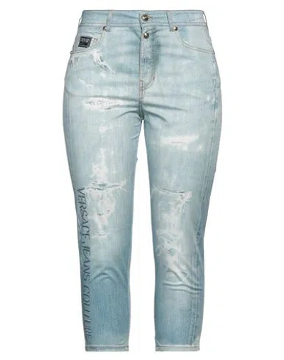 Versace Jeans Couture Woman Pants Blue Size 26 Cotton, Elastane