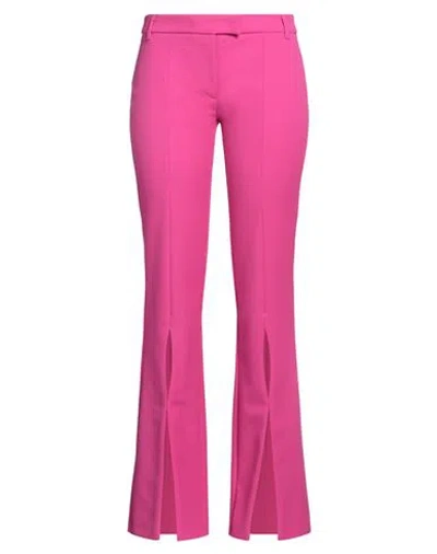 VERSACE JEANS COUTURE VERSACE JEANS COUTURE WOMAN PANTS FUCHSIA SIZE 8 POLYESTER, VISCOSE, ELASTANE