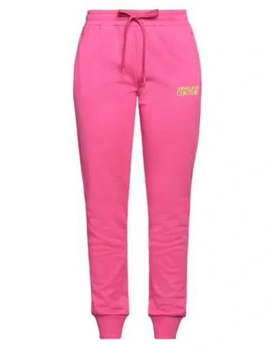 Versace Jeans Couture Woman Pants Fuchsia Size Xl Cotton, Elastane In Pink
