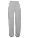 Versace Jeans Couture Woman Pants Light Grey Size 8 Cotton, Metallic Polyester, Polyamide In Grey
