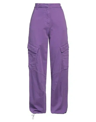 Versace Jeans Couture Woman Pants Purple Size 4 Cotton, Elastane