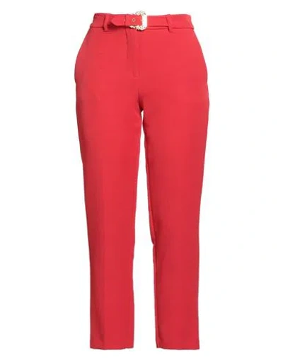 VERSACE JEANS COUTURE VERSACE JEANS COUTURE WOMAN PANTS RED SIZE 6 POLYESTER, ELASTANE