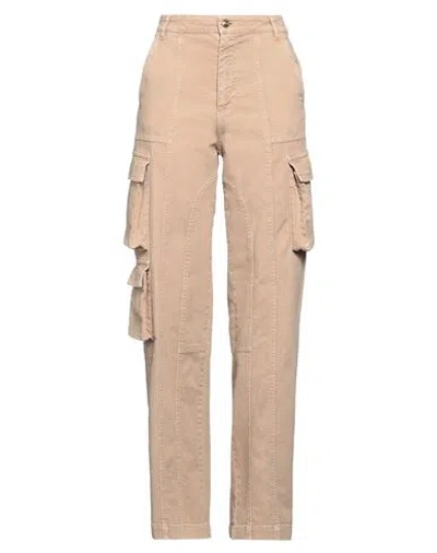 Versace Jeans Couture Woman Pants Sand Size 4 Cotton, Elastane In Beige