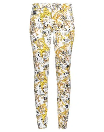 Versace Jeans Couture Woman Pants White Size 30 Cotton, Elastane