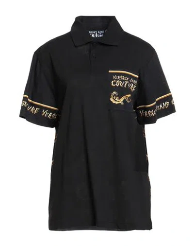 Versace Jeans Couture Woman Polo Shirt Black Size L Cotton