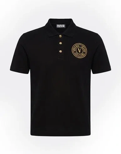 Versace Jeans Couture Woman Polo Shirt Black Size Xl Cotton