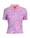 Versace Jeans Couture Woman Polo Shirt Lilac Size M Cotton In Purple