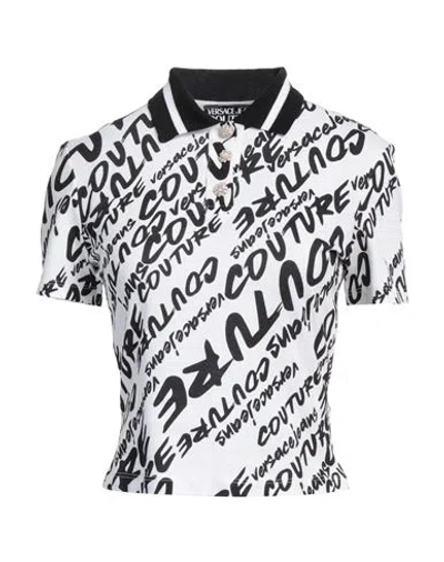 Versace Jeans Couture Woman Polo Shirt White Size L Cotton