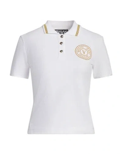 VERSACE JEANS COUTURE VERSACE JEANS COUTURE WOMAN POLO SHIRT WHITE SIZE S COTTON