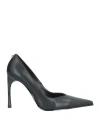 VERSACE JEANS COUTURE VERSACE JEANS COUTURE WOMAN PUMPS BLACK SIZE 8 LEATHER